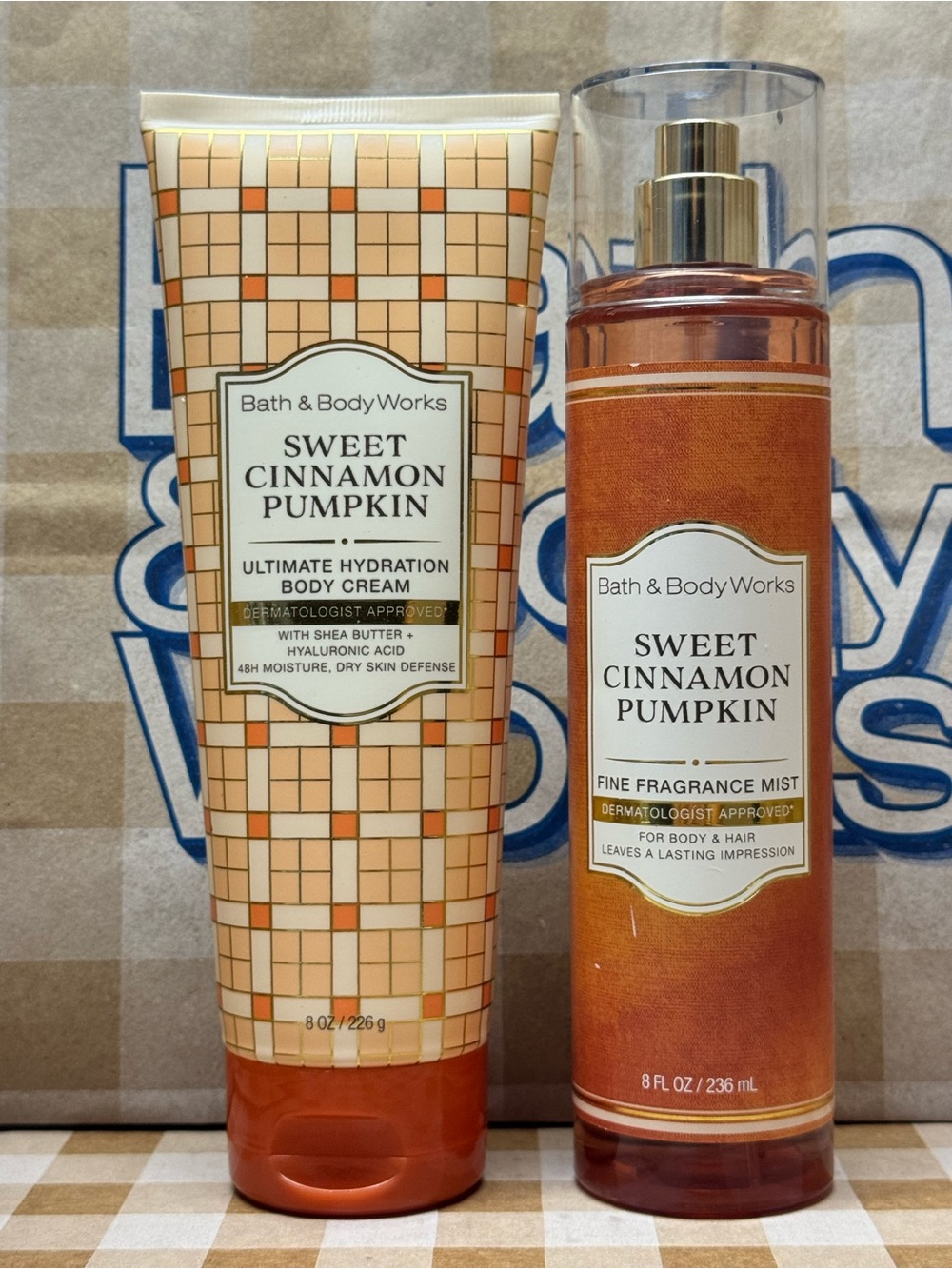 NEW B&BW Sweet Cinnamon Pumpkin Fragrance and Body Cream w/ 48 hr moisture